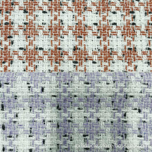 Boucle style houndstooth checked design fabric